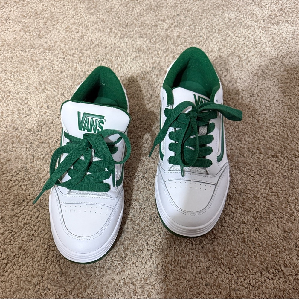 Vans Classic White and Green Sneakers
